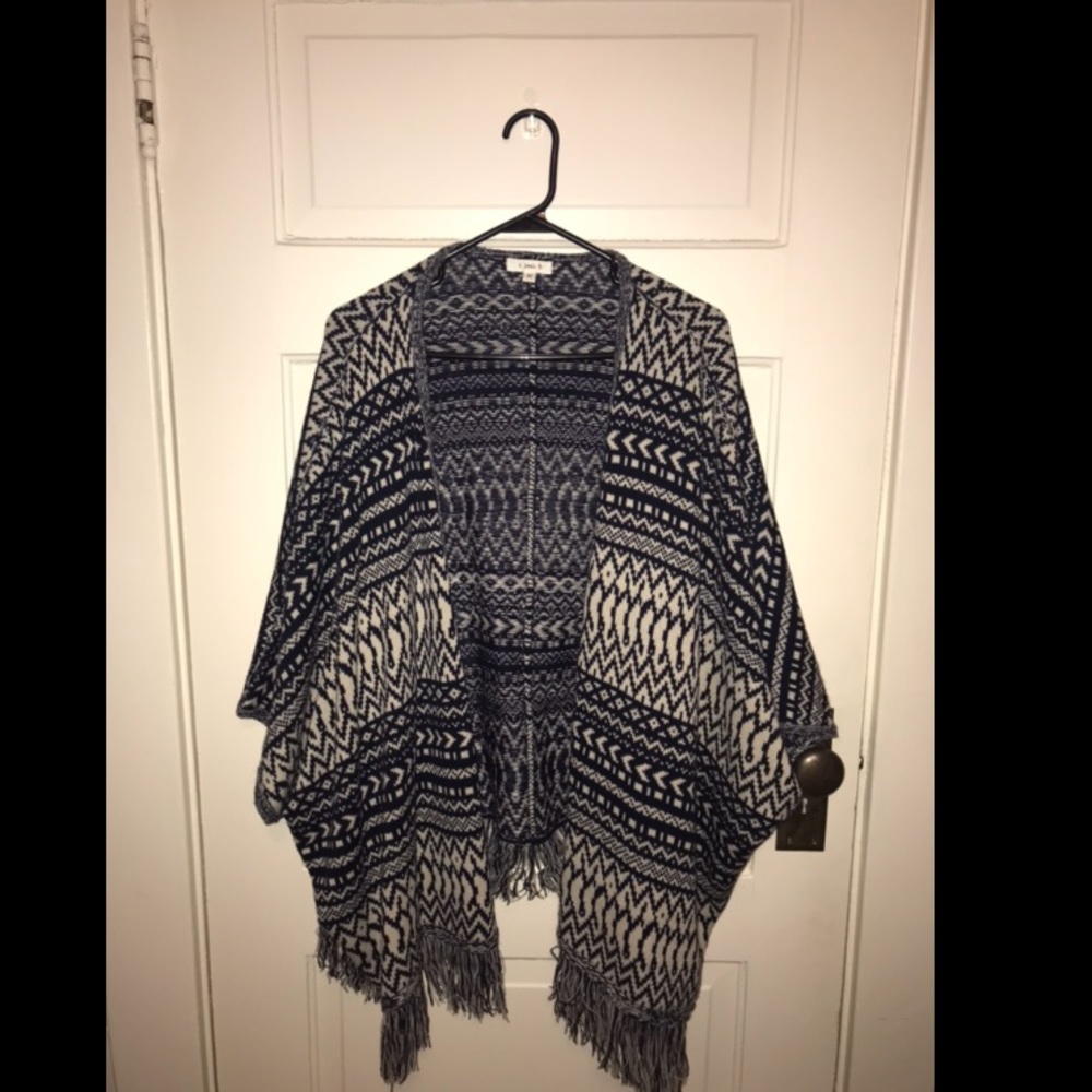 Oversized navy and cream sweater